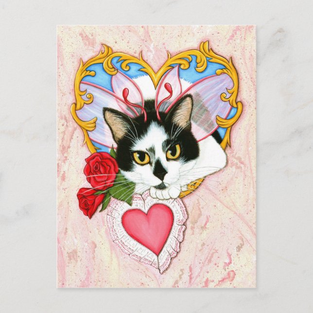 Ma carte postale féline de chat de Valentine (Devant)