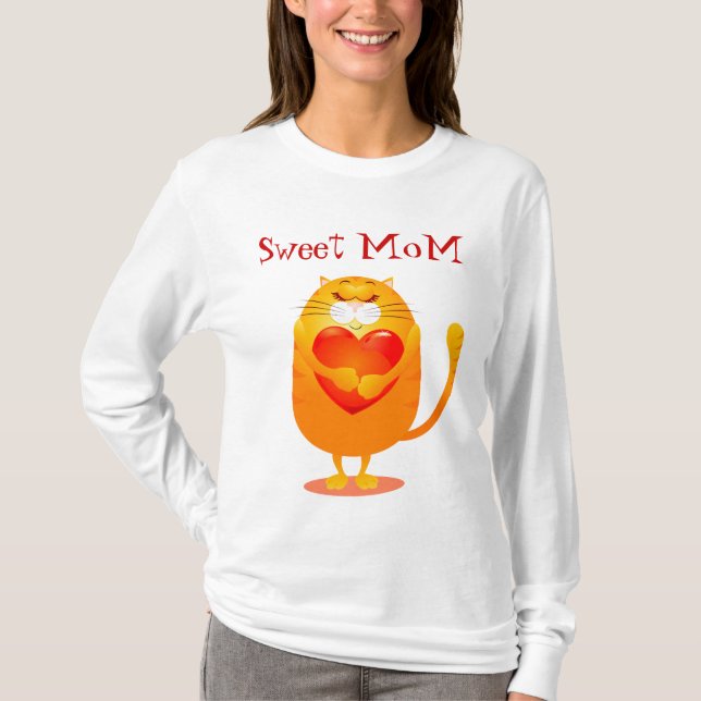 Ma chérie, drôle de chat amoureux. T-shirt (Devant)