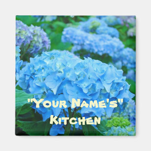 Ma cuisine ! aimants Fleurs d'hydrangea bleues