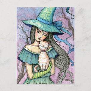 Ma douce carte postale de chat sorcière tabby