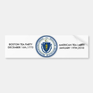 MA-Flagge, AMERIKANISCHER TEE PARTYJANUARY 19., Autoaufkleber