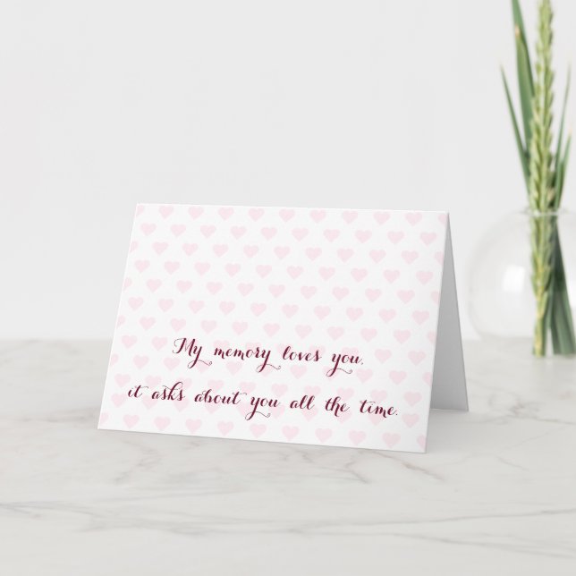 Ma mémoire t'aime... Tu me manques Carte de citati (Devant)
