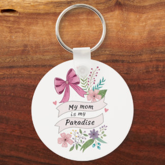 "Ma Mère est Mon Paradis" – Élégant Porte-Clés en 