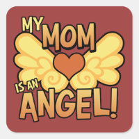 Ma Mère Est Un Sticker Carré Angel