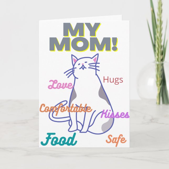 Ma mère une carte mère chat jour carte mère humain (Devant)