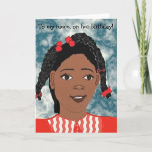 Ma nièce sur sa carte d'anniversaire