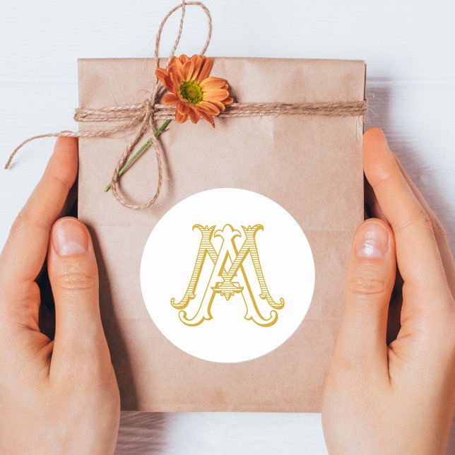 MA oder AM Monogram Aufkleber in Gold (Von Creator hochgeladen)