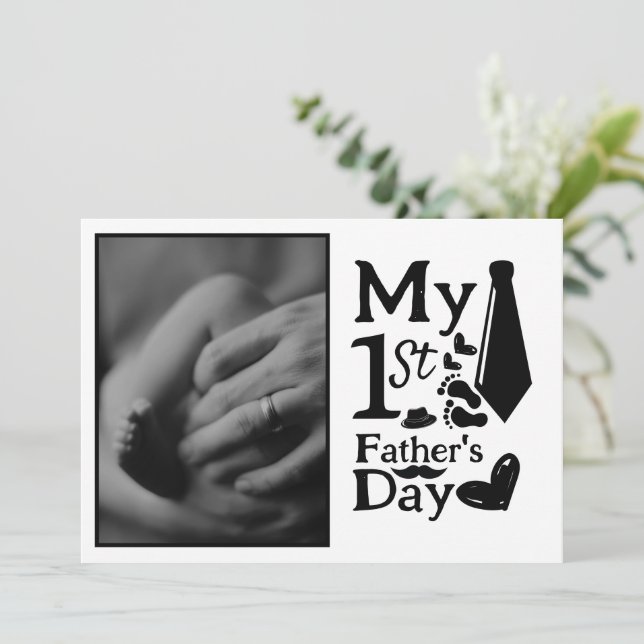 ma première fête des pères Carte de vacances plate (Debout devant)