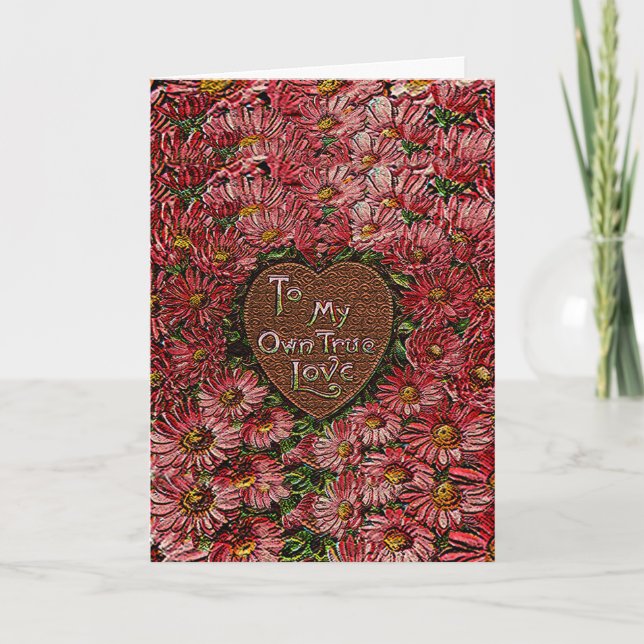 Ma propre carte de coeur et de fleurs d'amour véri (Devant)