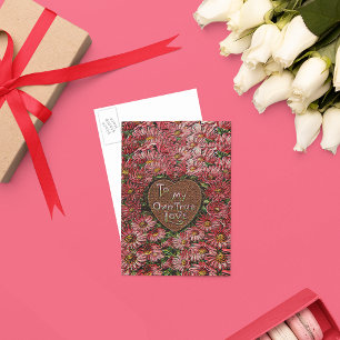 Ma propre carte postale Coeur et Fleurs Véritables