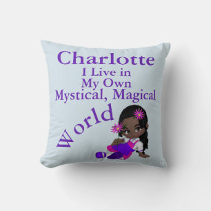 Ma propre magie mystique monde Coussin Brown fille