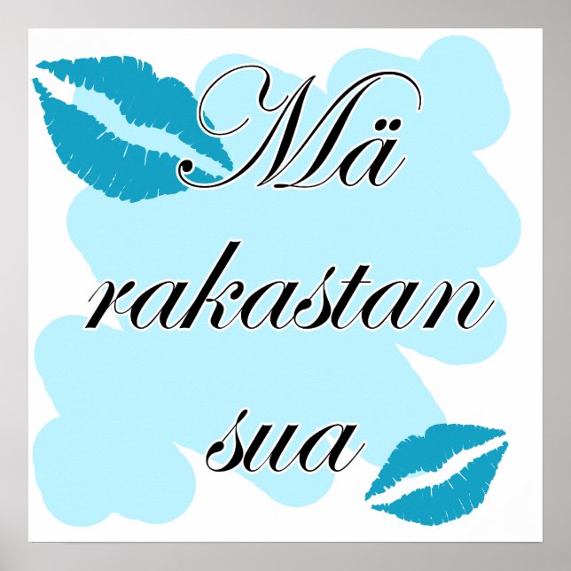 Mä rakastan sua - Finnisch I Liebe Sie Poster (Vorne)
