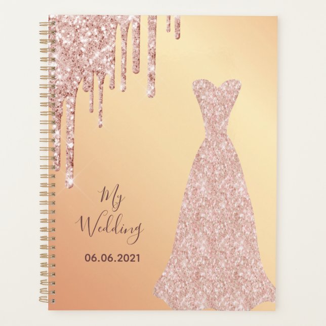 Ma robe de mariée rose gold paillettes gouttes de  (Devant)