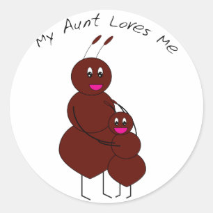 Ma tante m'aime autocollants de fourmis mignons