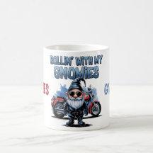 Ma tasse de café Gnome de moto drôle
