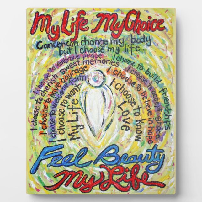 Ma vie, mon choix Plaque de peinture d'ange blanc (Devant)
