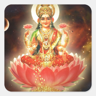 Maa Maha Lakshmi Devi Laxmi Quadratischer Aufkleber