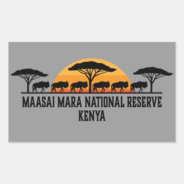 Maasai Mara National Reserve Kenya Rechteckiger Aufkleber (Vorderseite)