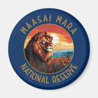 Maasai Mara National Reserve Lion Retro Not leiden