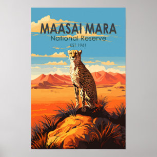 Maasai Mara Nationalpark Geparkprojekt des Paradie Poster