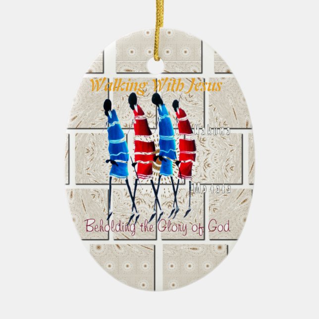 Maasai Morans Christlich Art Print Keramikornament (Vorne)