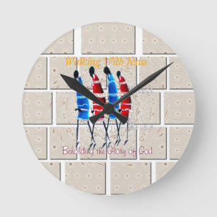 Maasai Morans Christliches Kunstwerk Runde Wanduhr