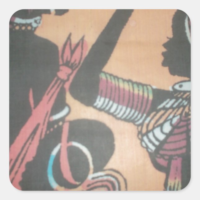 Maasai Tradition und Kultur Muster Art Design Quadratischer Aufkleber (Vorderseite)