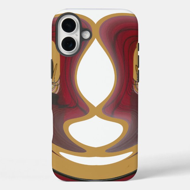 Maasai Tribal Whirl Art Print iPhone 16 Plus Hülle (Rückseite)