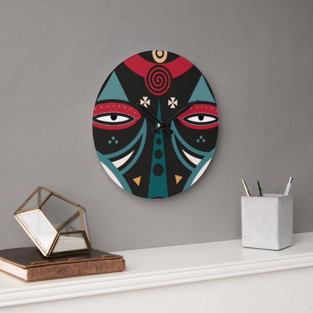 Maasai Warrior Große Wanduhr (Büro)