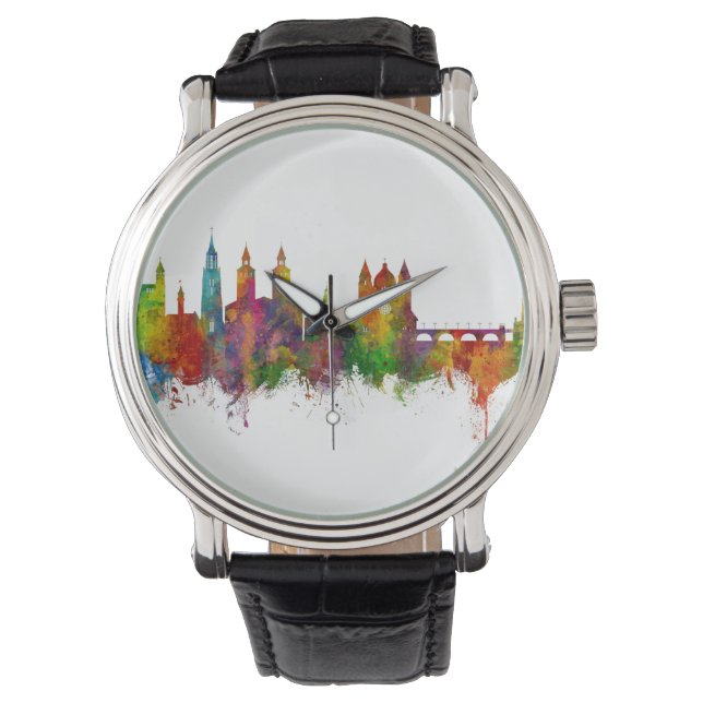 Maastricht Niederlande Skyline Armbanduhr (Vorderseite)