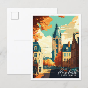 Maastricht Niederlande Vintage-Reiseillustration Postkarte