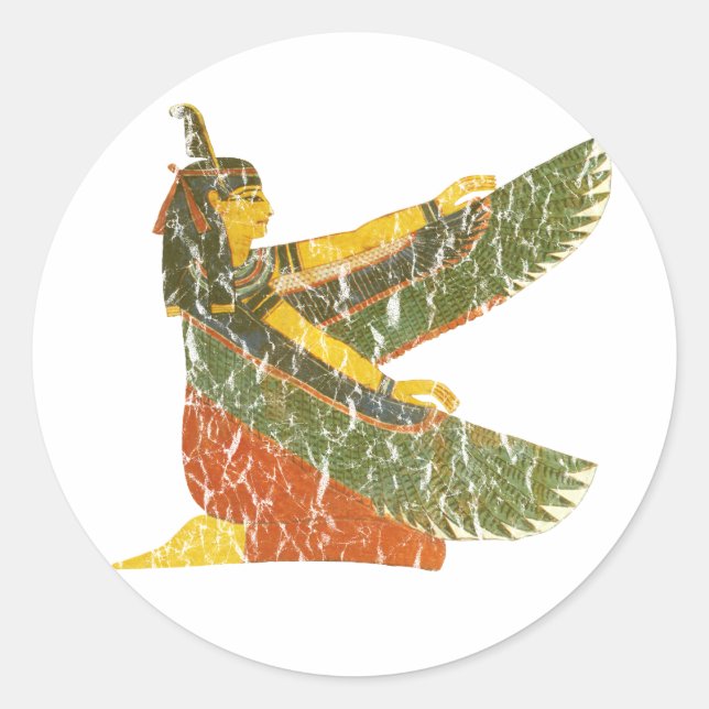 Maat Kneeling Runder Aufkleber (Vorderseite)