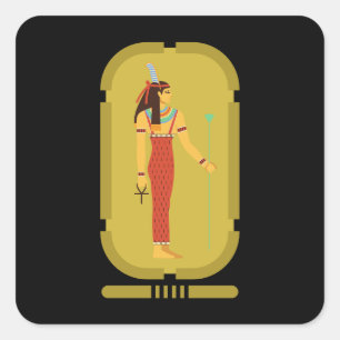 Maat On Gold Cartouche Quadratischer Aufkleber