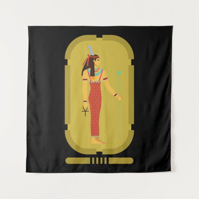 Maat On Gold Cartouche Wandteppich (Vorderseite)