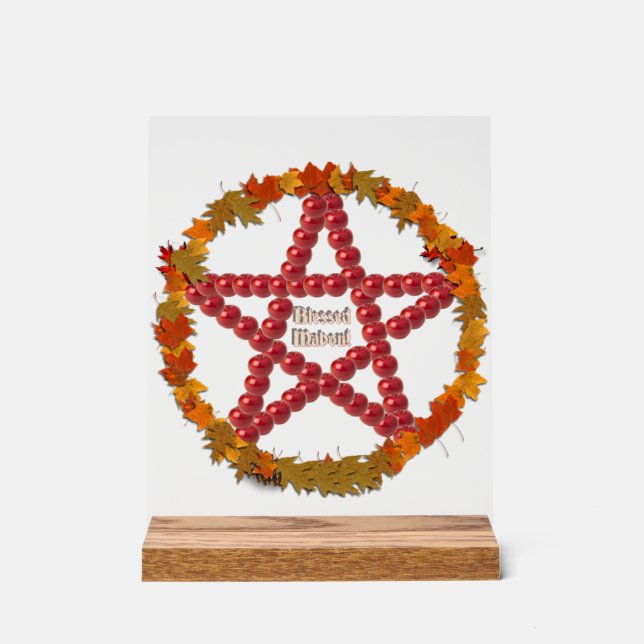 Mabon Pentagramm Acrylschild (Vorderseite)