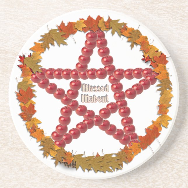 Mabon Pentagramm Getränkeuntersetzer (Vorne)