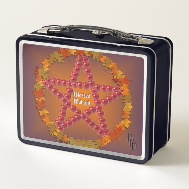 Mabon Pentagramm Metall Brotdose (Rückseite)