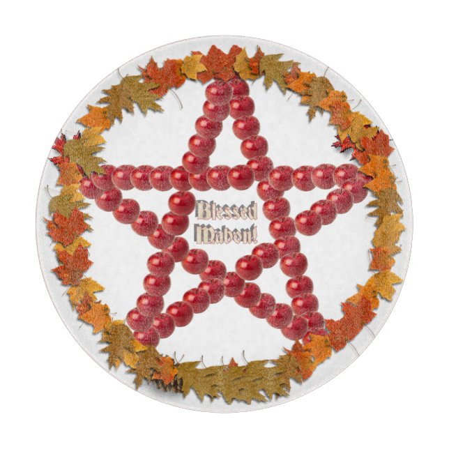 Mabon Pentagramm Schneidebrett (Vorderseite)