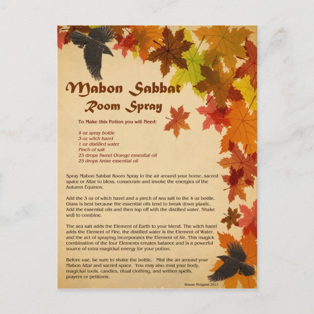 Mabon Room Spray Postcard Postkarte (Vorderseite)