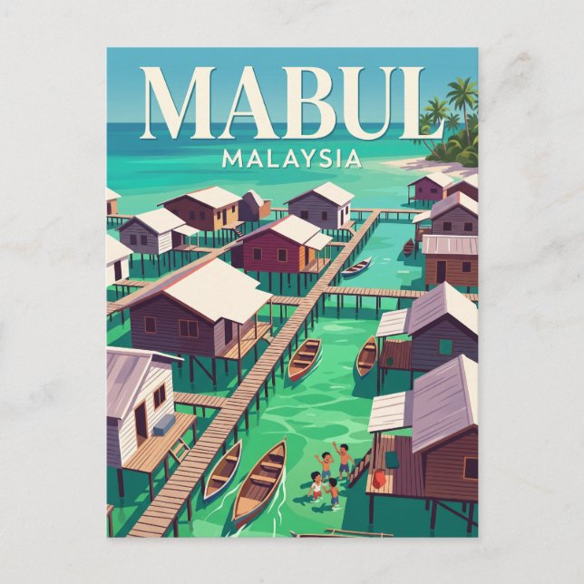 Mabul Insel Malaysia Postkarte (Vorderseite)