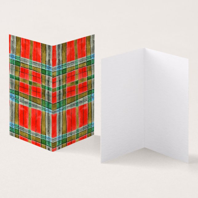 MAC BAIN TARTAN 3.5x2 Faltkarte (Innenseite und Außenseite)