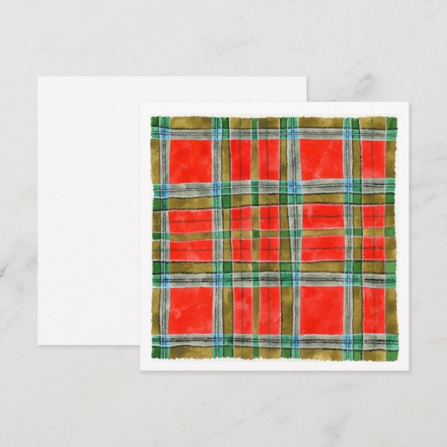MAC BAIN TARTAN 5,25" Square Flat Card Karte (Vorne/Hinten)