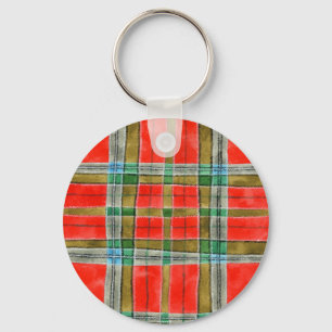 MAC BAIN TARTAN Aluminium Runder Schlüsselanhänger