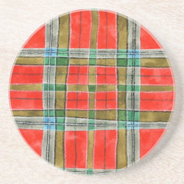 MAC BAIN TARTAN Dessous de verre rond de grès (Devant)