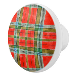 MAC BAIN TARTAN Keramikknopf Keramikknauf