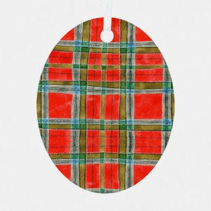 MAC BAIN TARTAN Metal Oval Ornament