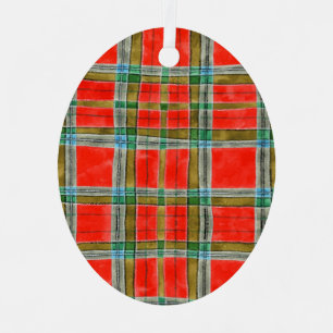 MAC BAIN TARTAN Metal Oval Ornament Aus Metall