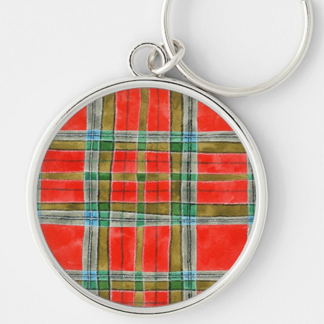 MAC BAIN TARTAN Premium Round Schlüsselanhänger (Vorne)