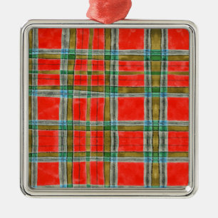 MAC BAIN TARTAN Premium Square Ornament Aus Metall