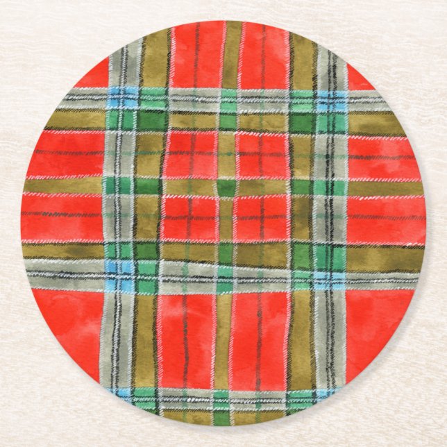 MAC BAIN TARTAN Round Paper Untersetzer (Vorderseite)